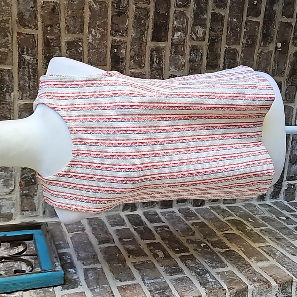 Madewell Bouclé Stripe Cross Back Tank Top - Picture 3 of 4